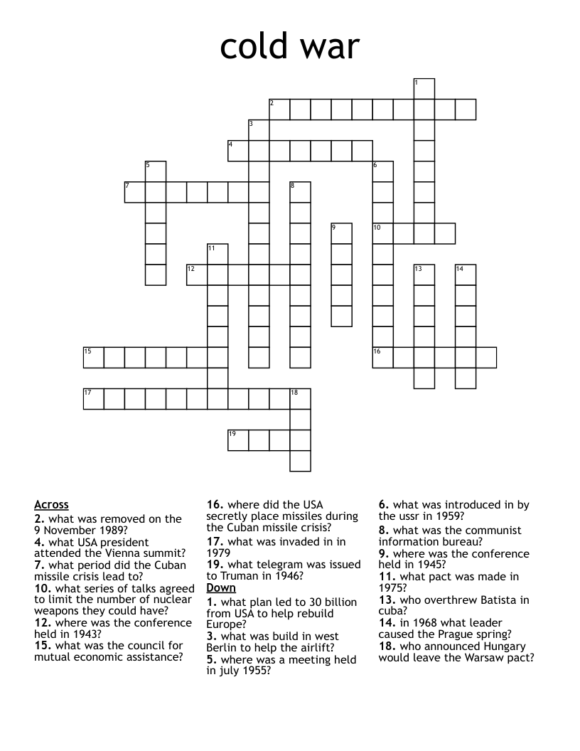 cold war  Crossword