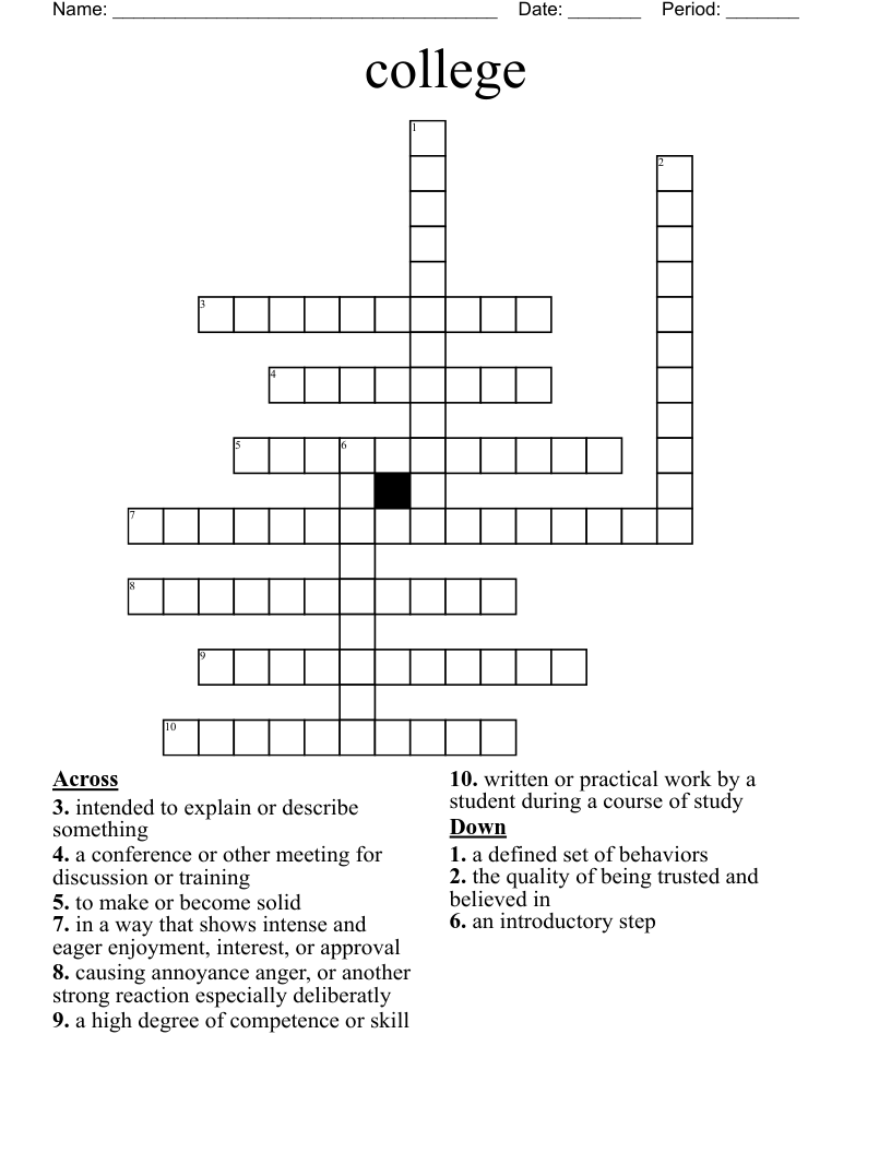 college  Crossword