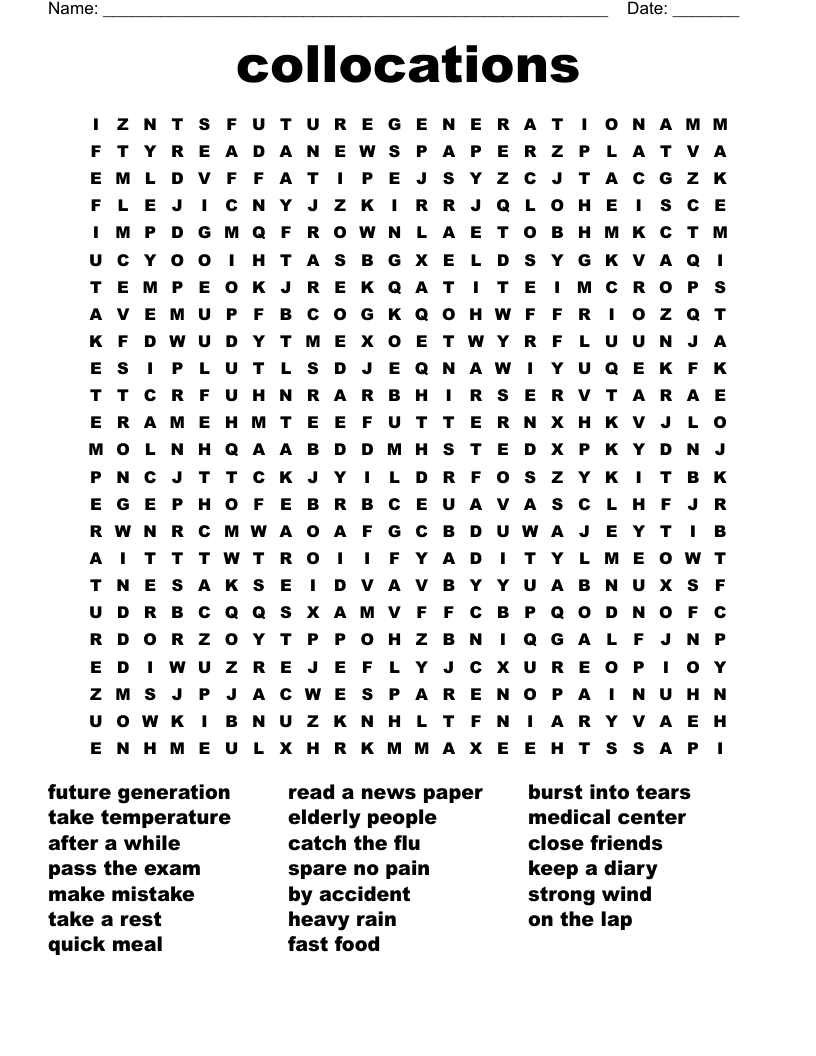collocations Word Search
