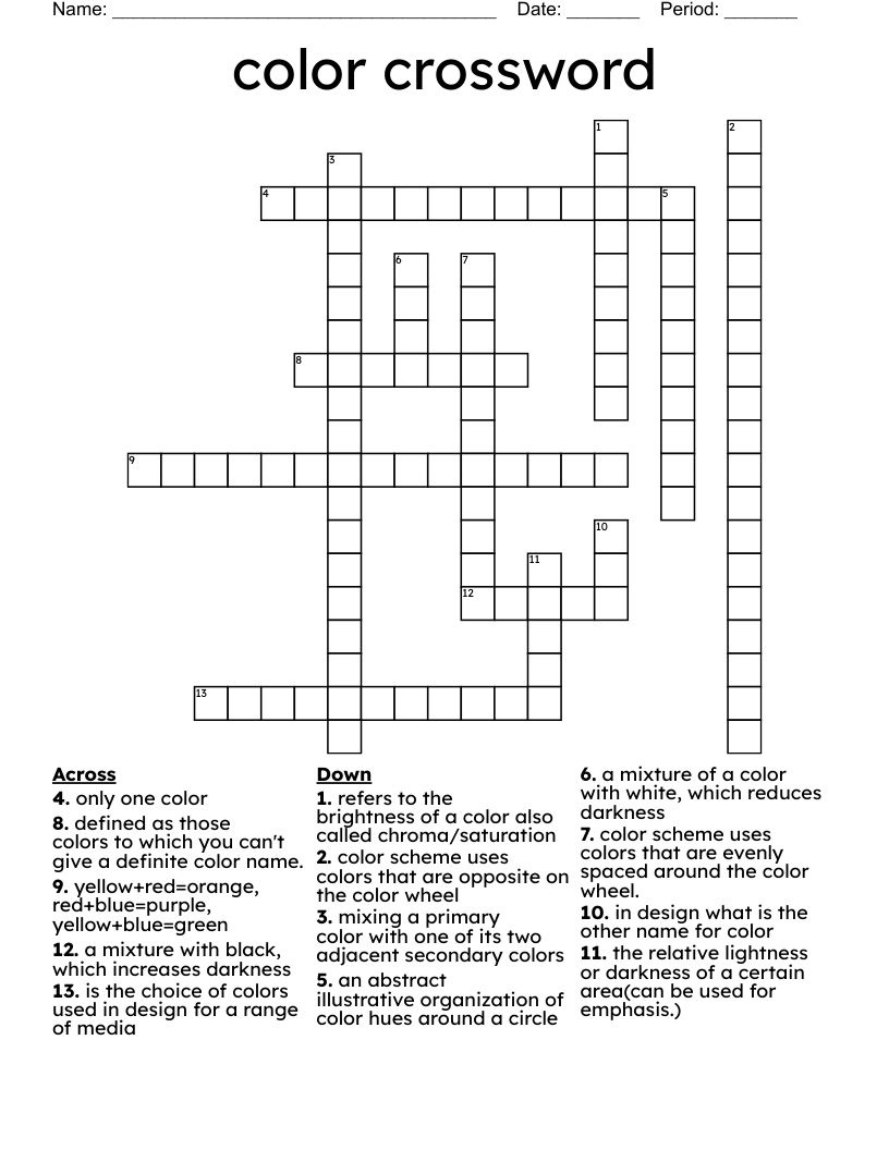 color crossword