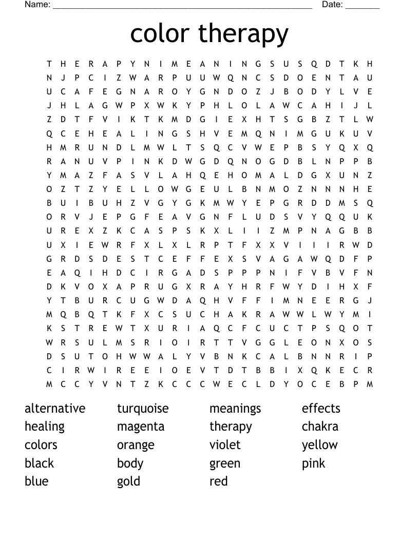 color therapy Word Search