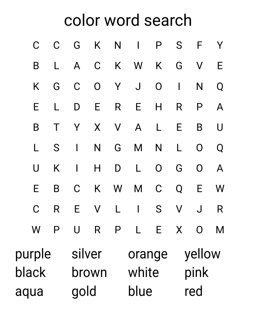 color word search