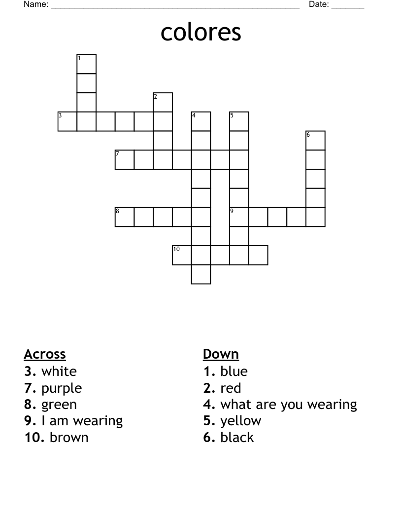 colores Crossword