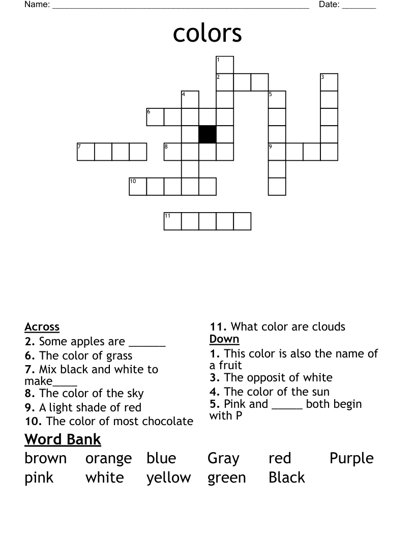 colors Crossword