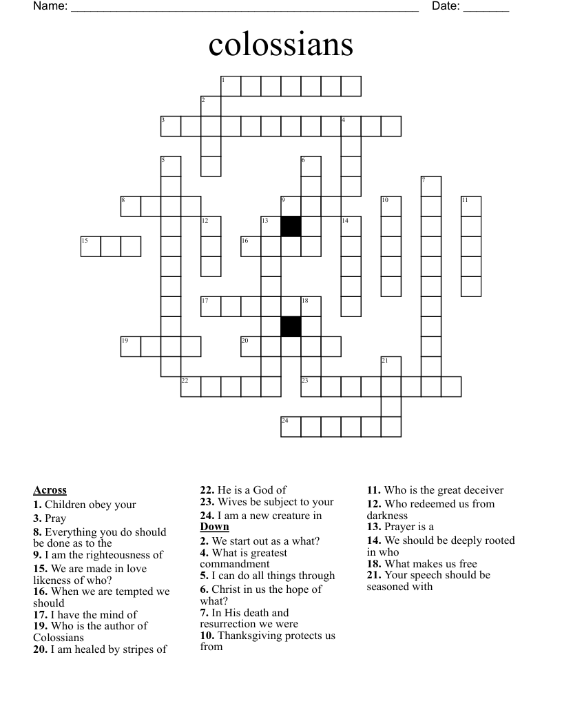 colossians Crossword