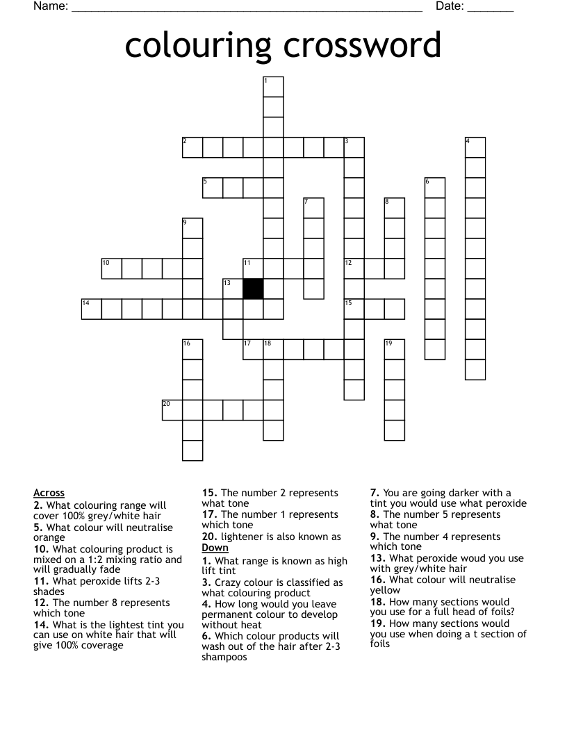 colouring crossword