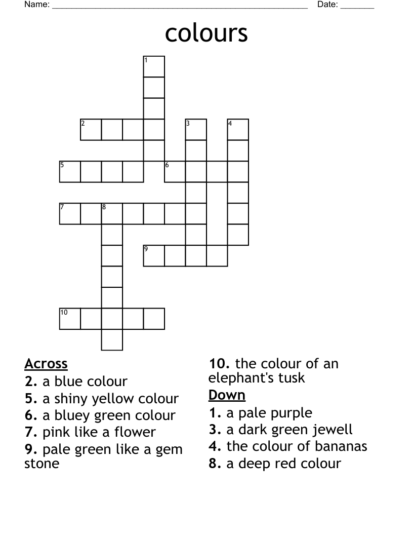colours Crossword