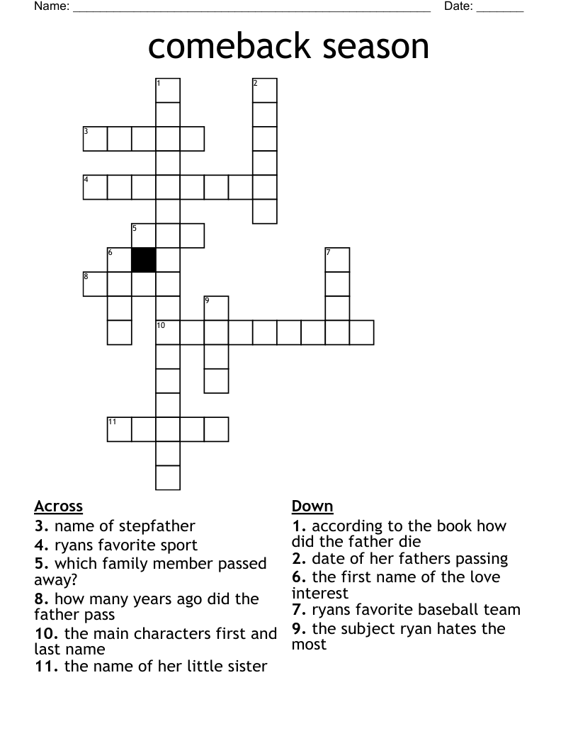 comeback season Crossword
