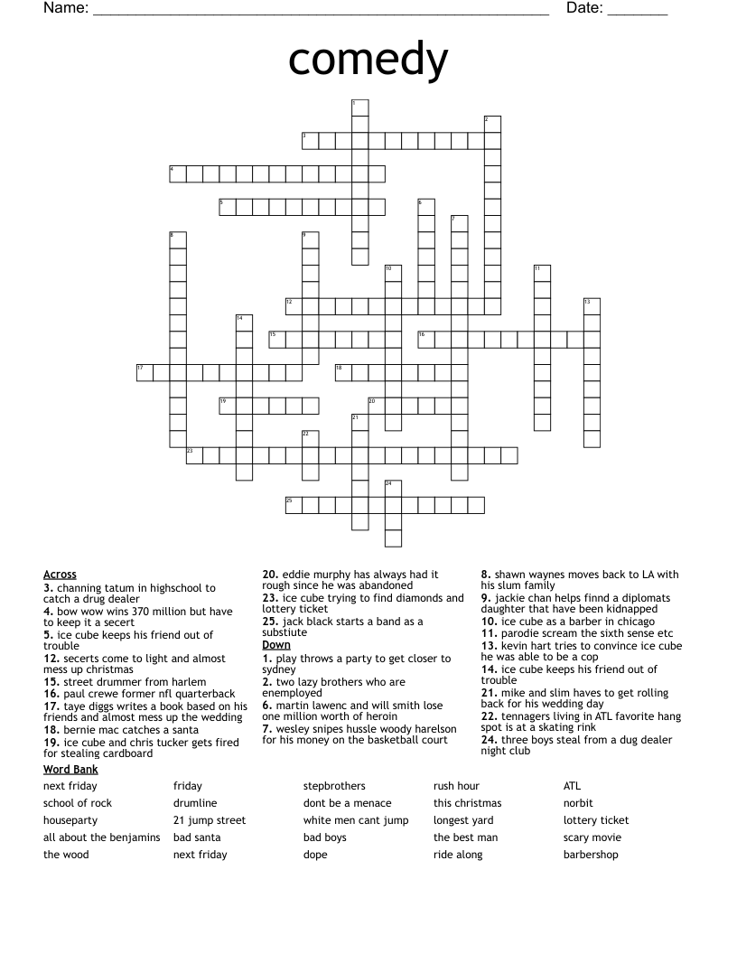 comedy Crossword