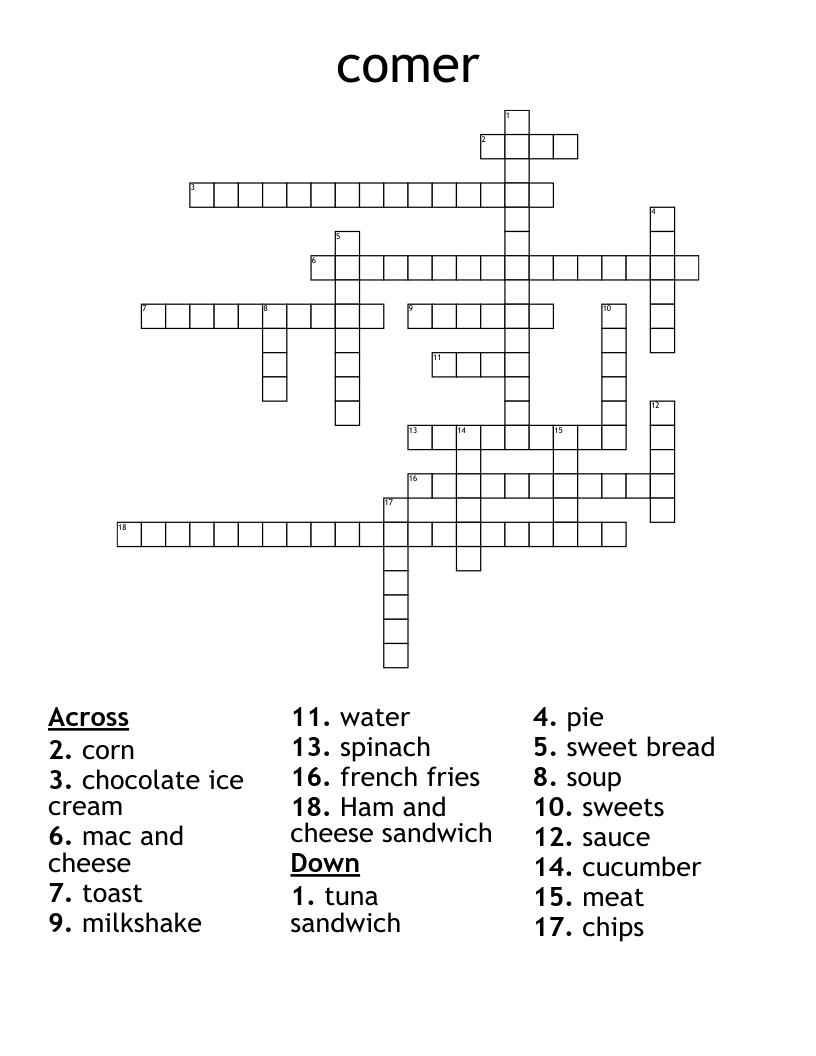 comer Crossword