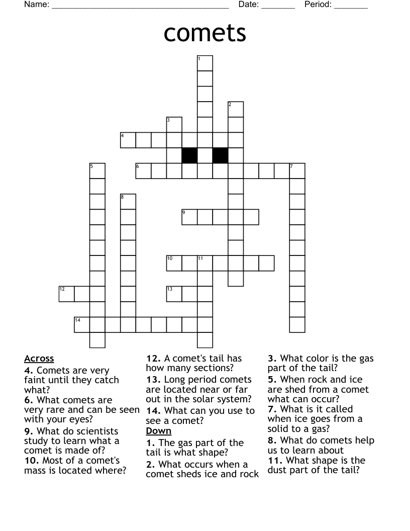 comets Crossword