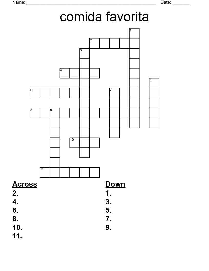 comida favorita Crossword