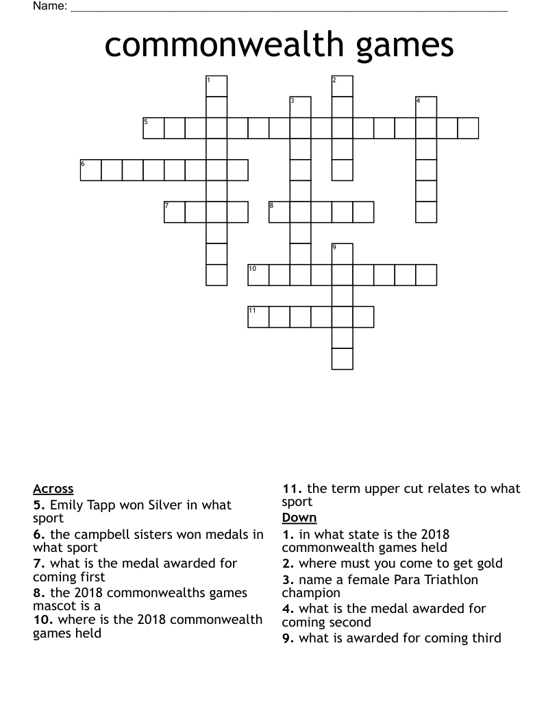 commonwealth games Crossword