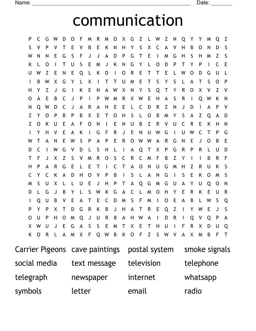 communication Word Search