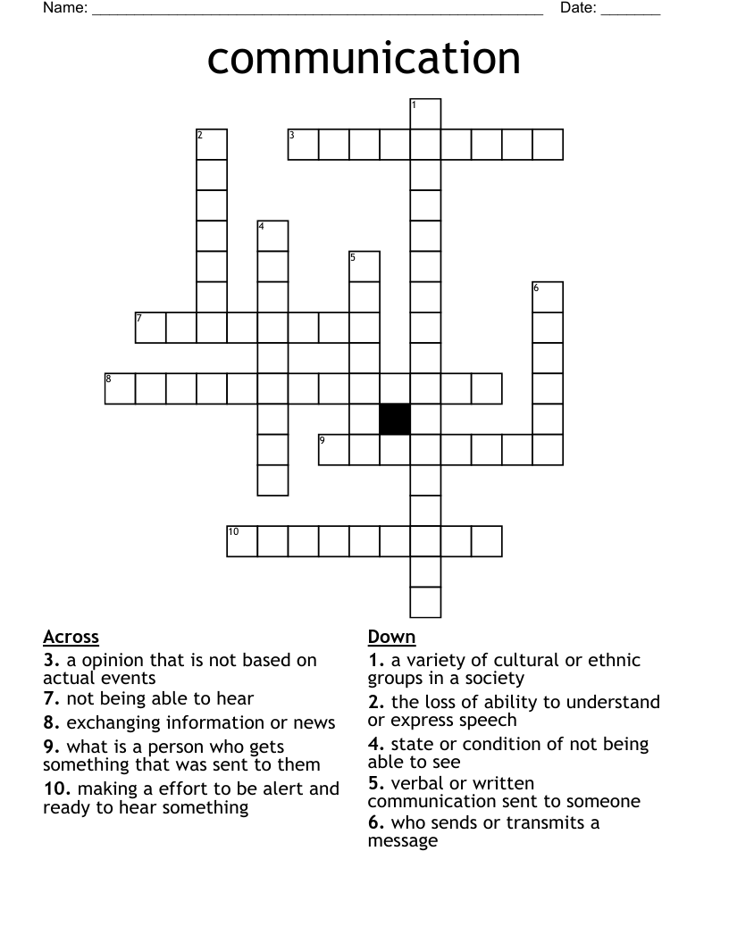 communication Crossword