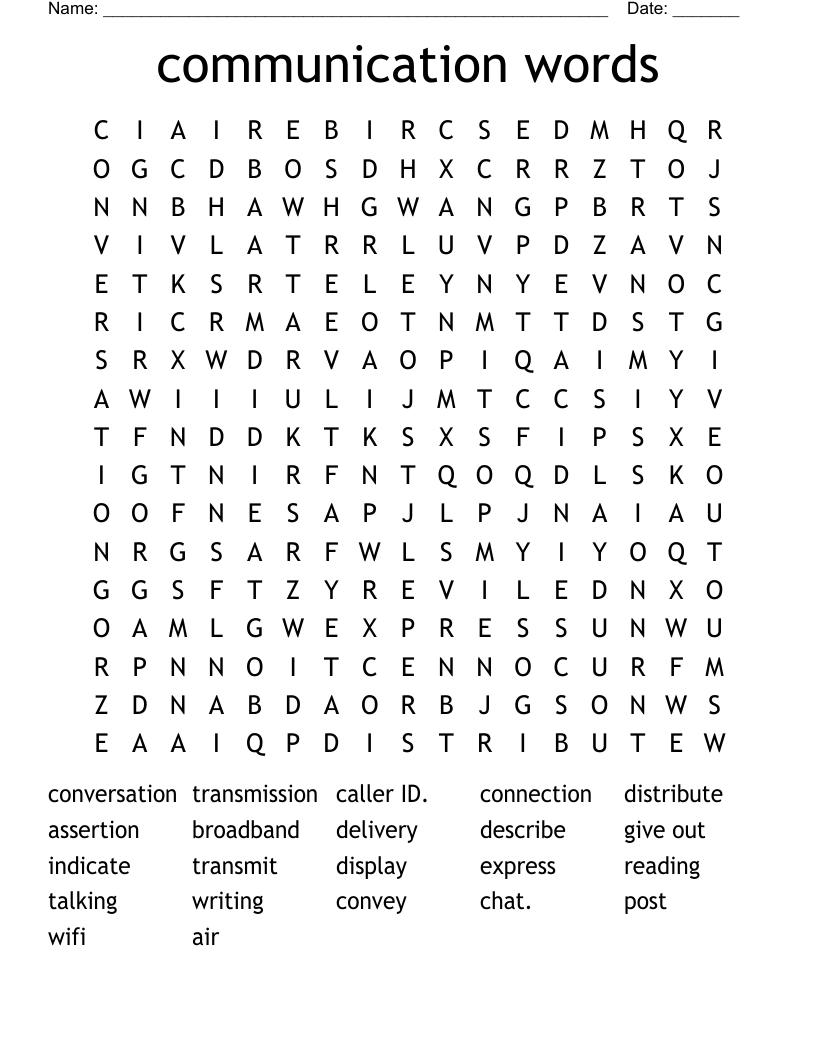 communication words  Word Search