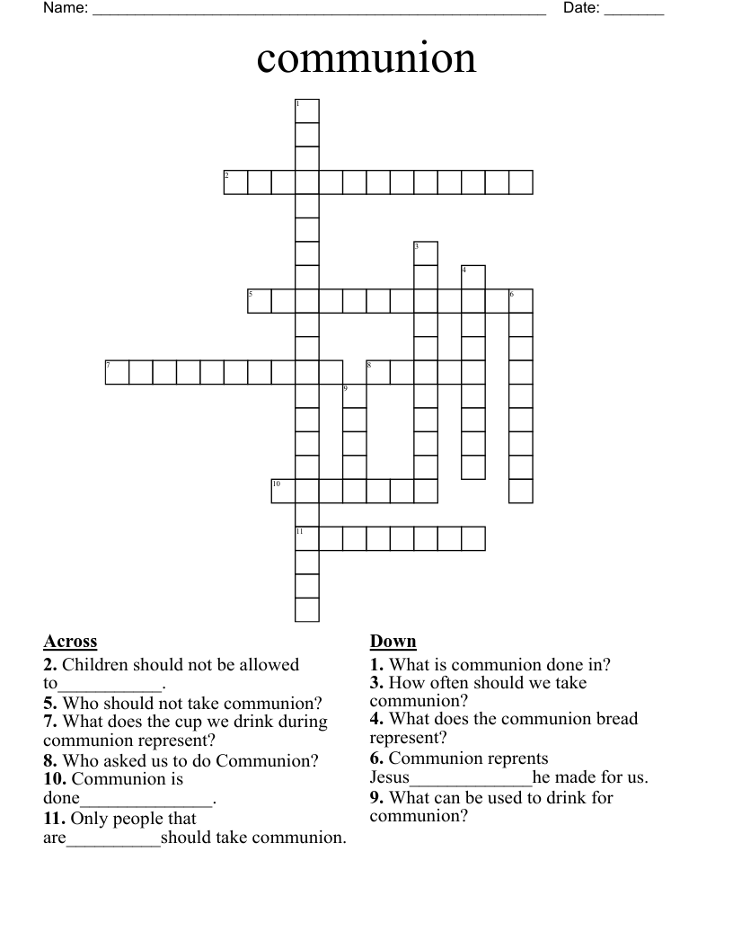 communion Crossword