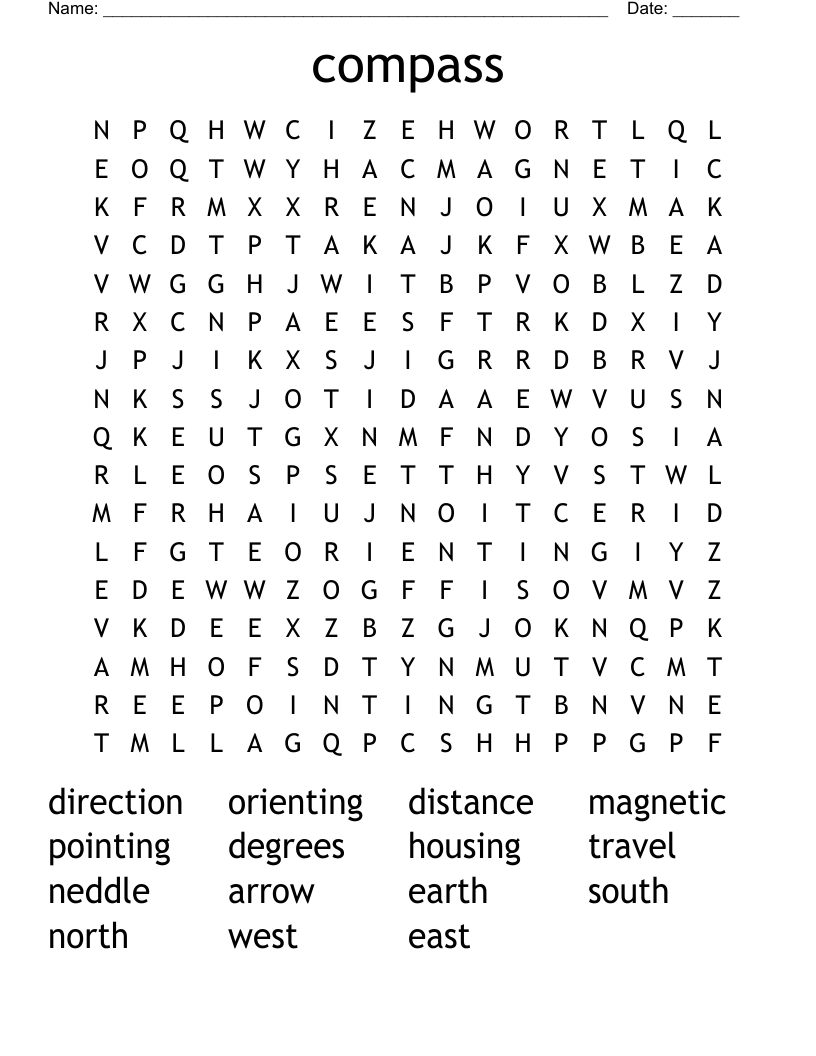 compass Word Search