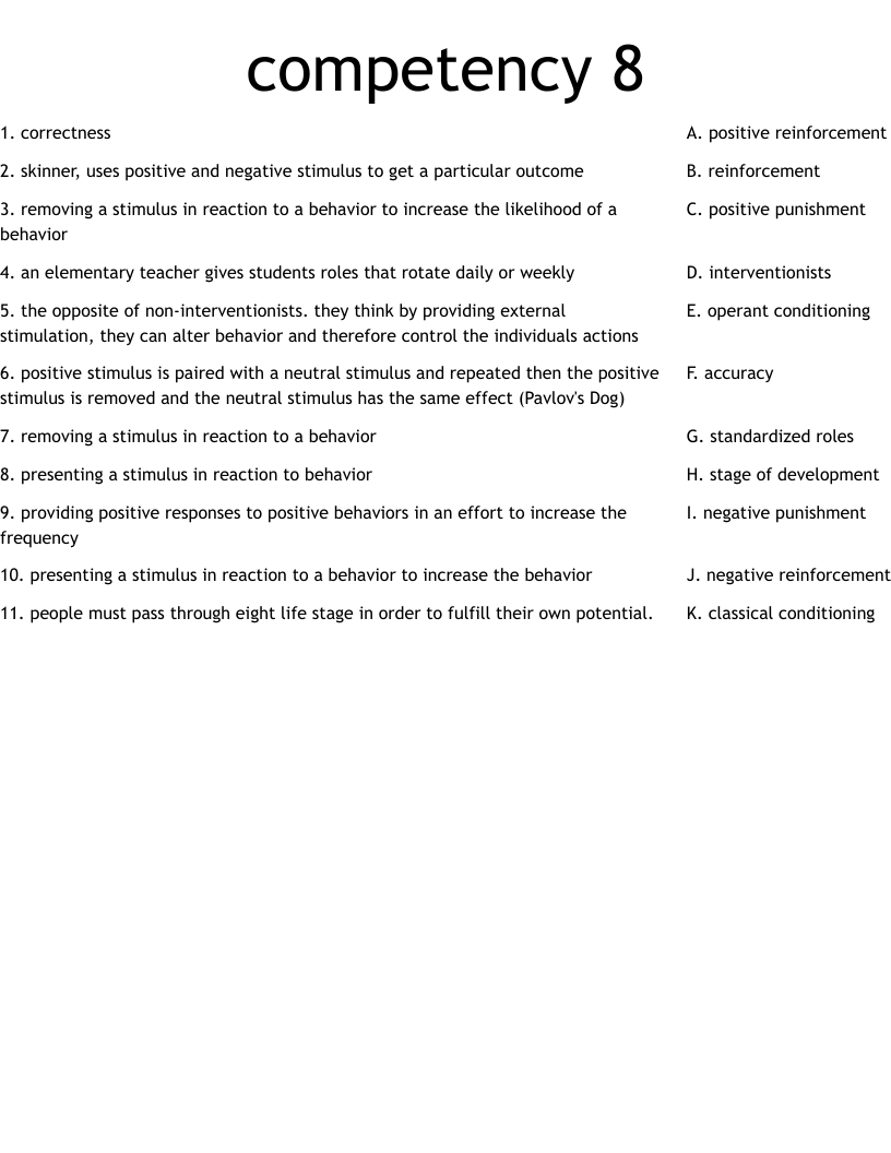 competency 8 Worksheet