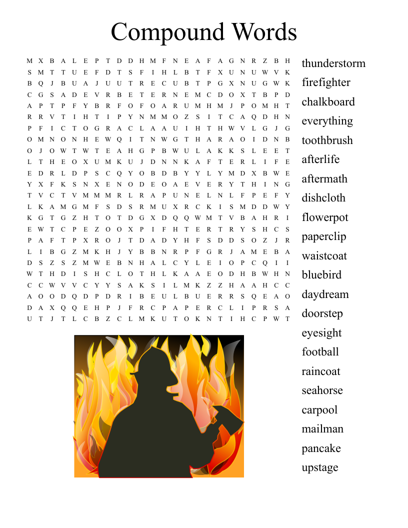 Compound Words Word Search