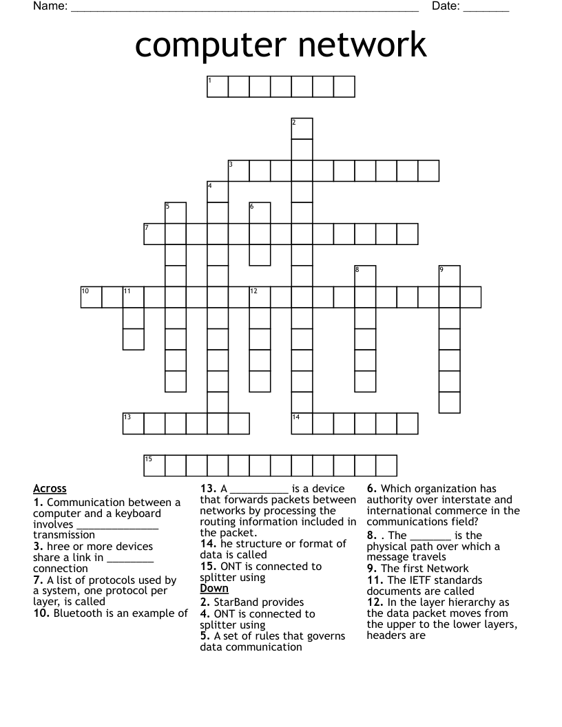 computer network Crossword