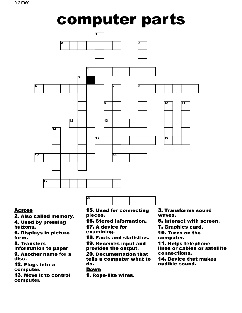 computer parts Crossword