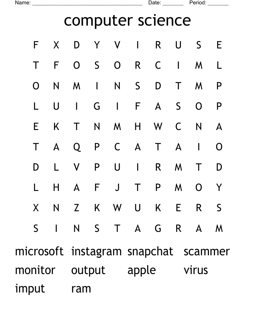 computer science Word Search