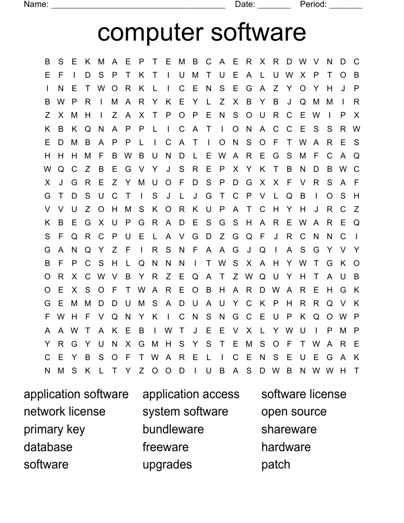 computer software Word Search