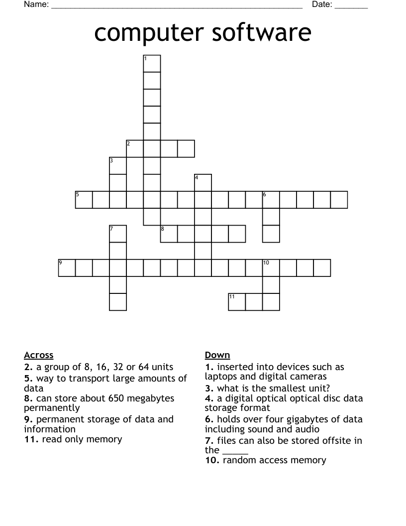 computer software  Crossword