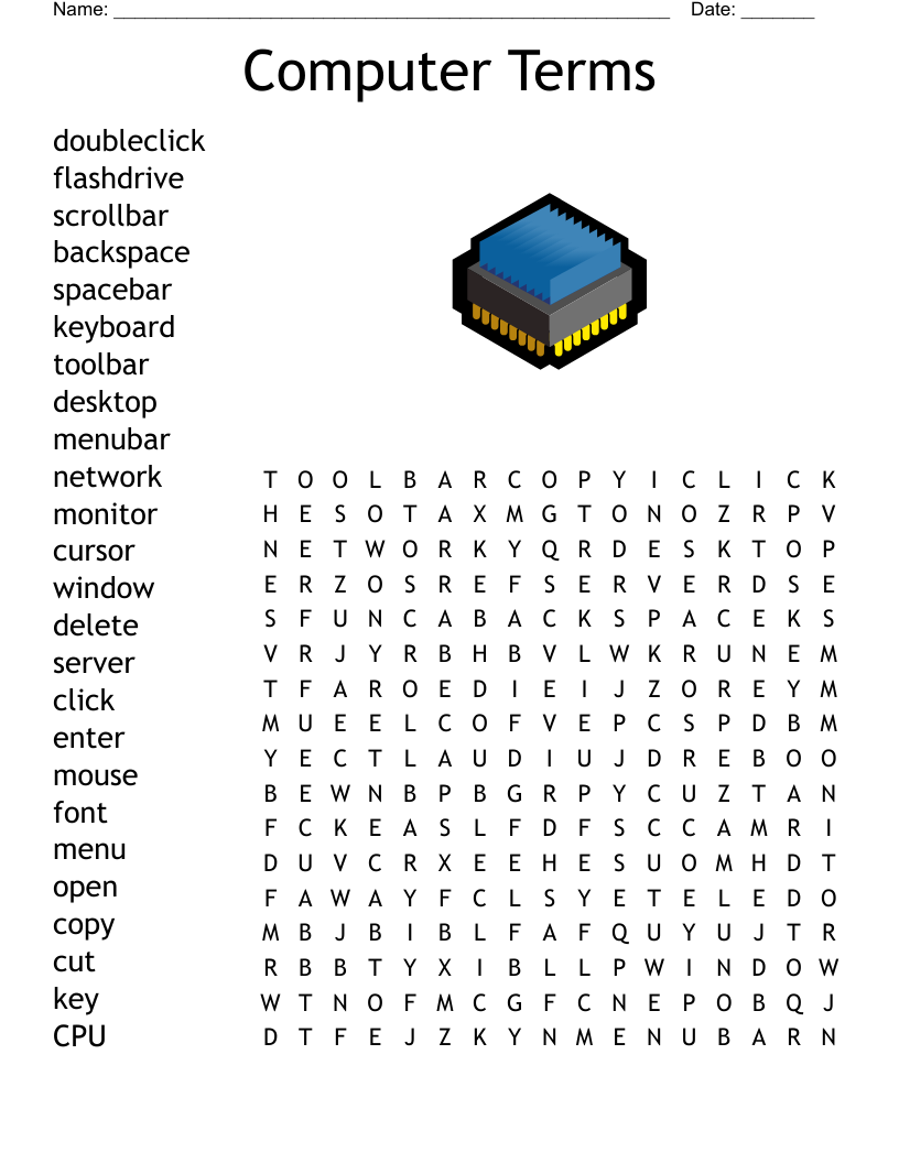 Computer Terms Word Search