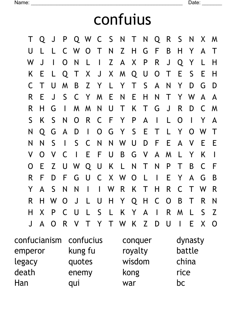 confuius Word Search