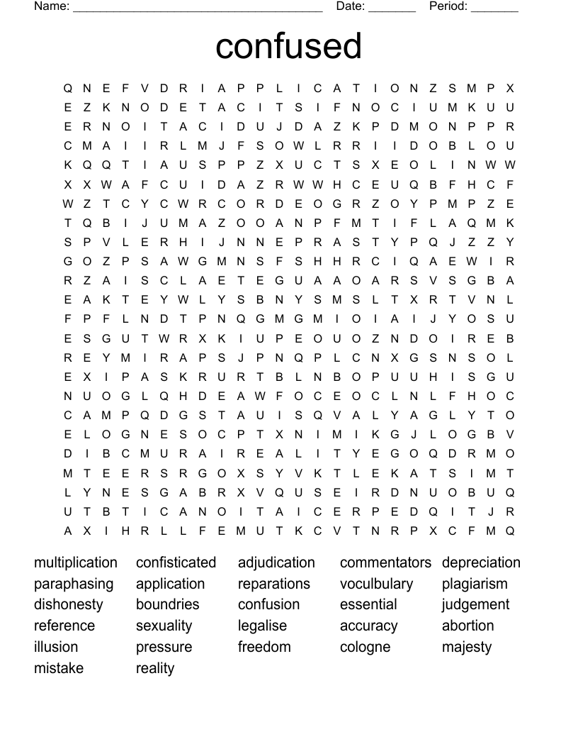 confused Word Search