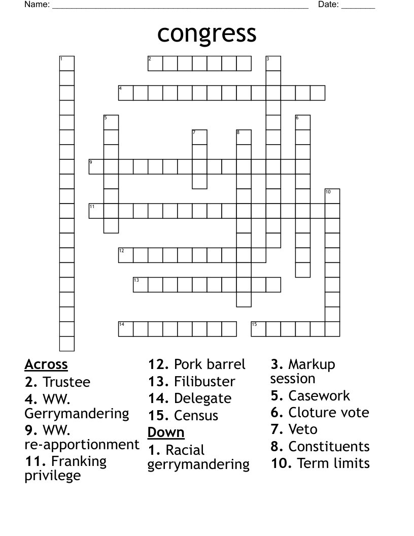 congress Crossword