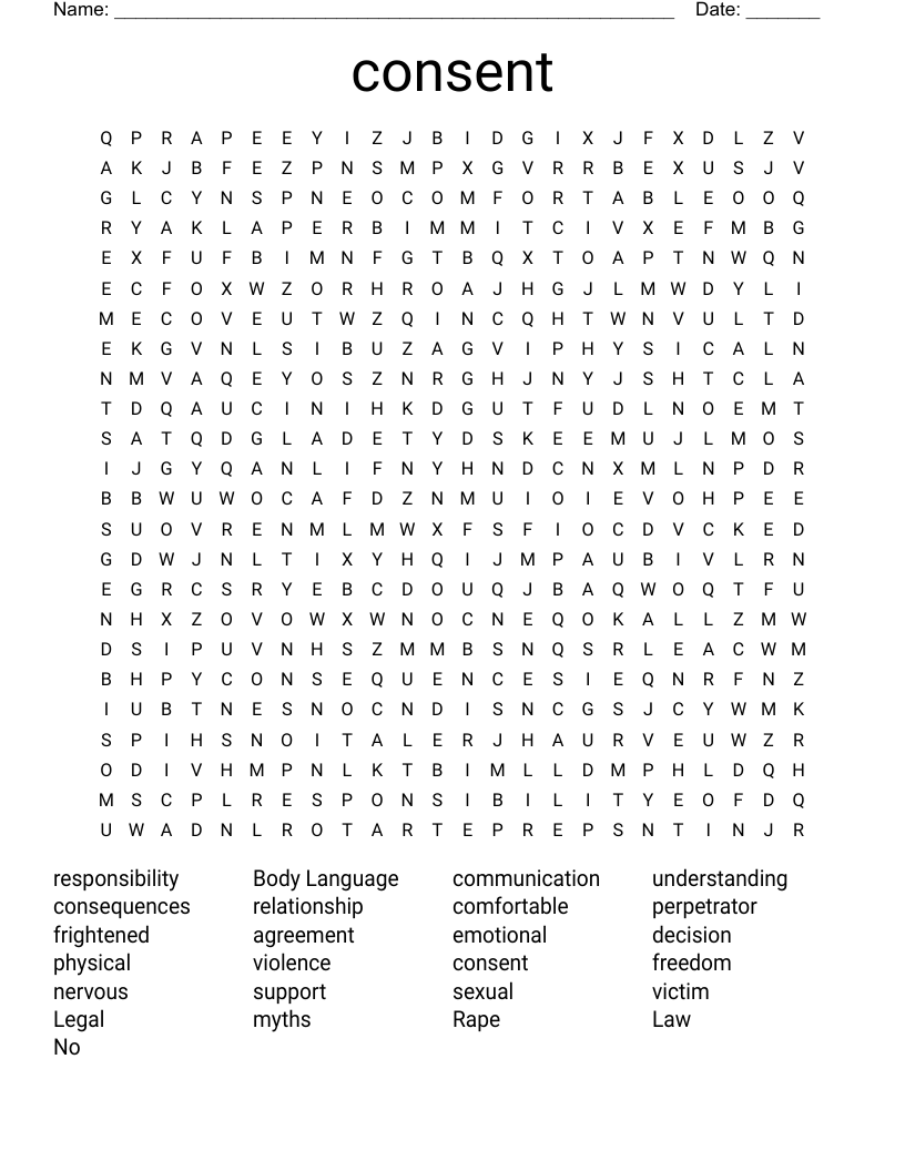 consent Word Search