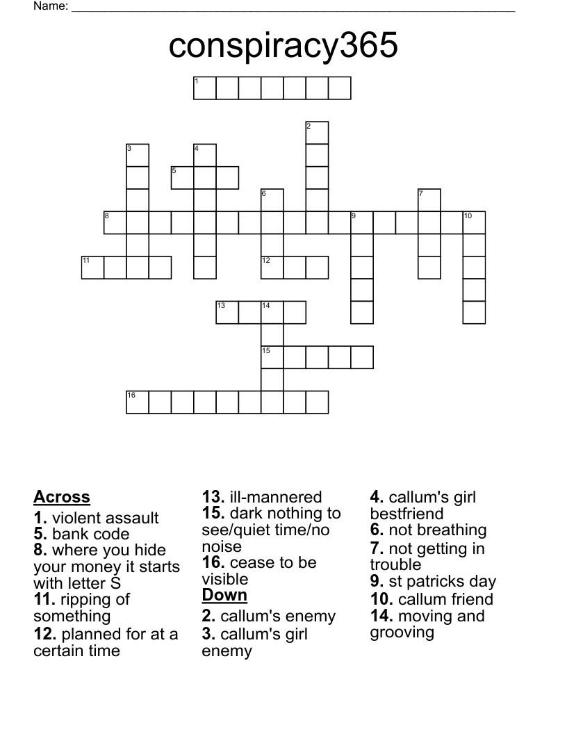 conspiracy365 Crossword