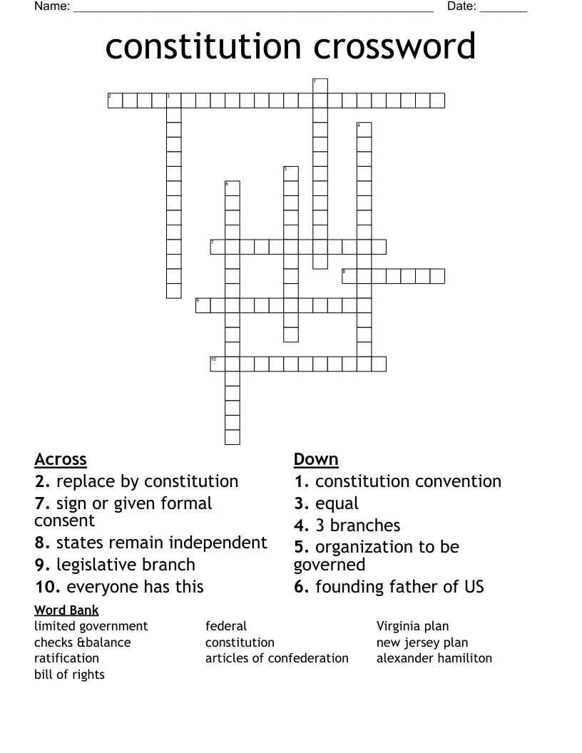 constitution crossword
