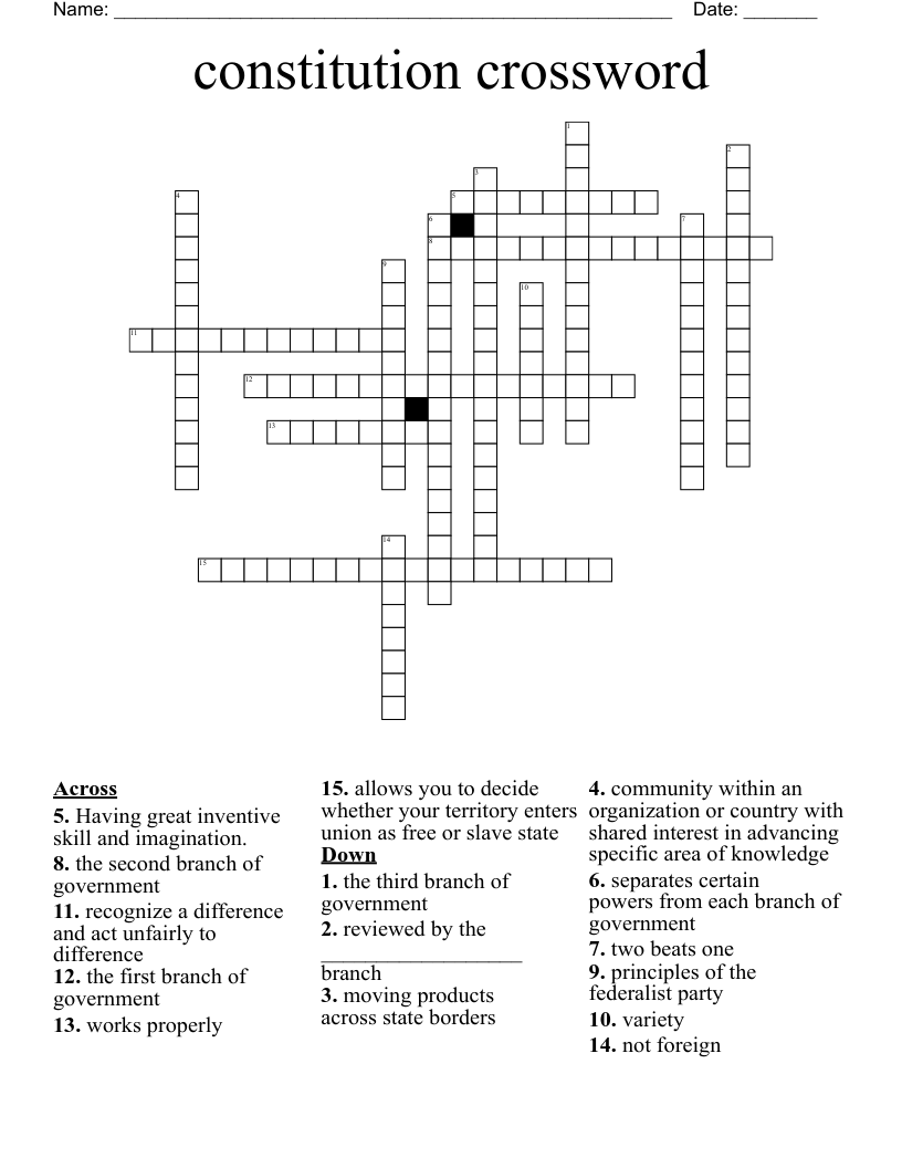 constitution crossword