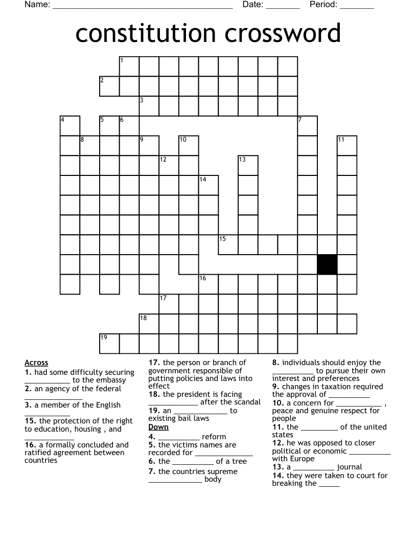 constitution crossword 