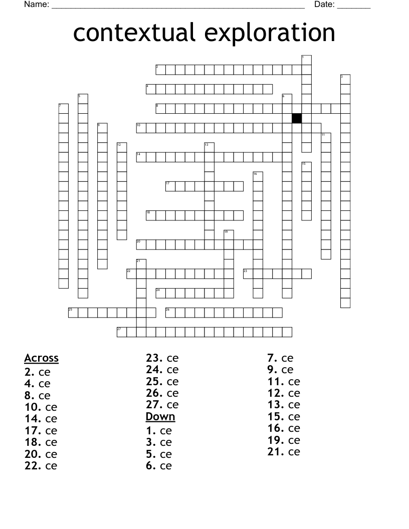contextual exploration Crossword