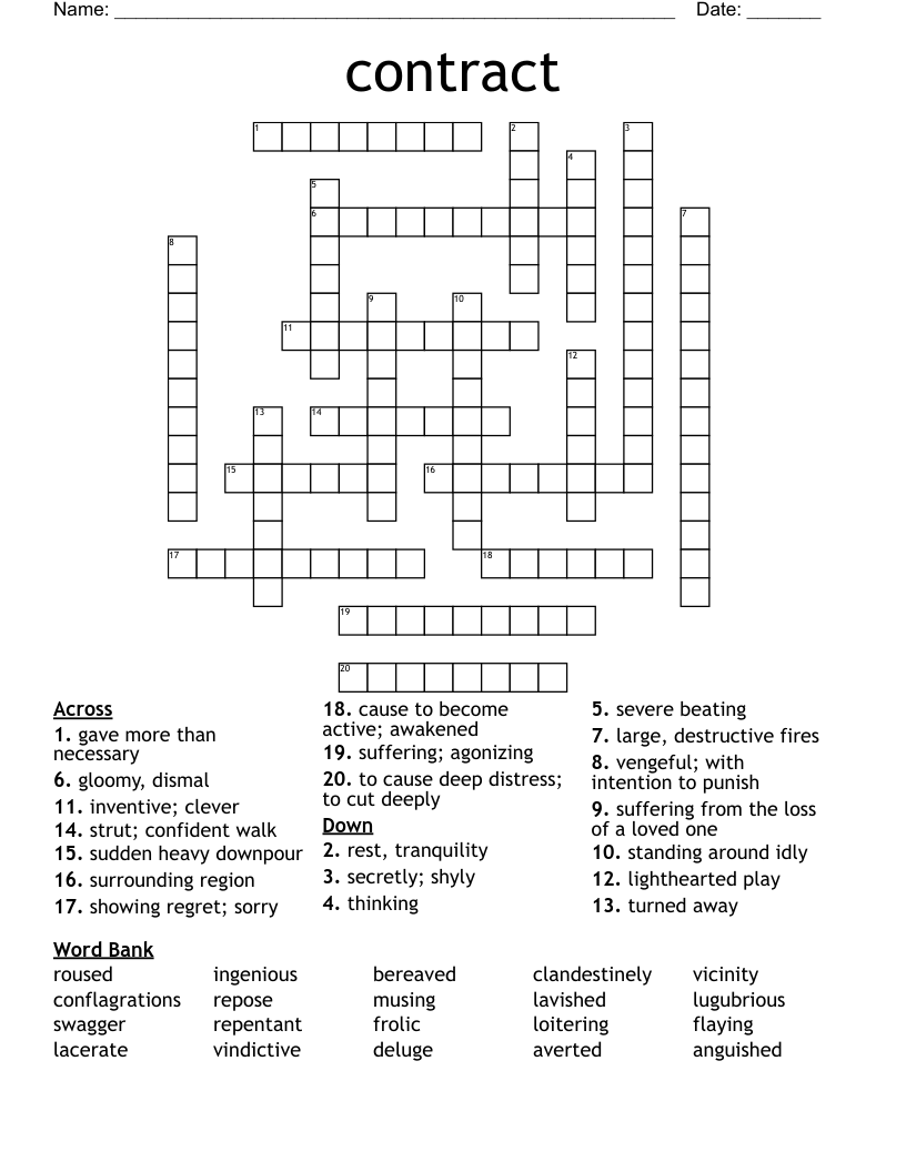 contract Crossword