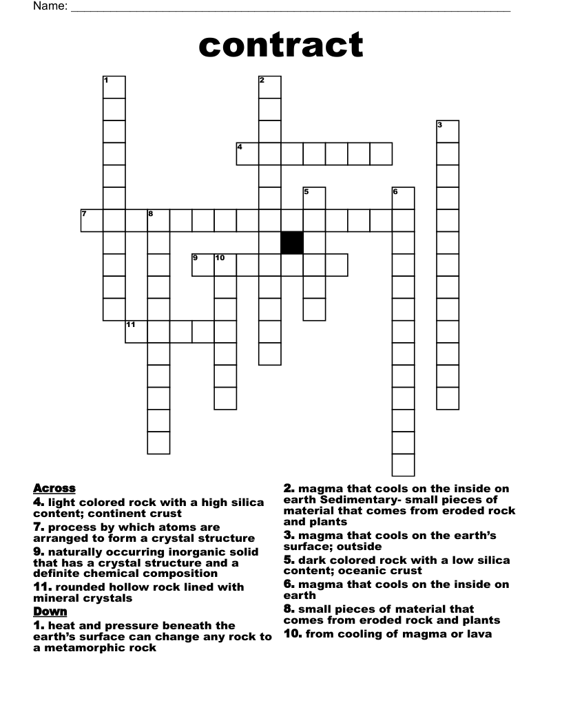 contract Crossword