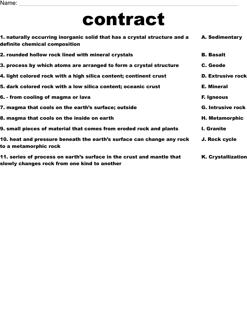 contract Worksheet