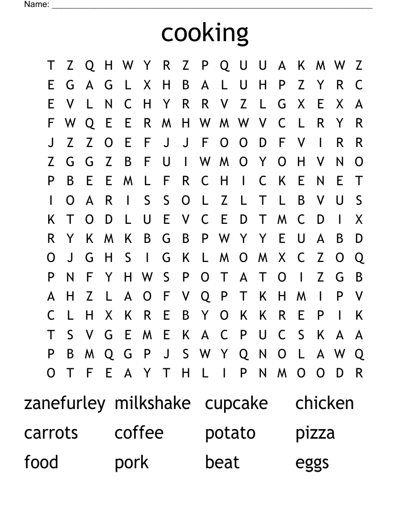 cooking Word Search