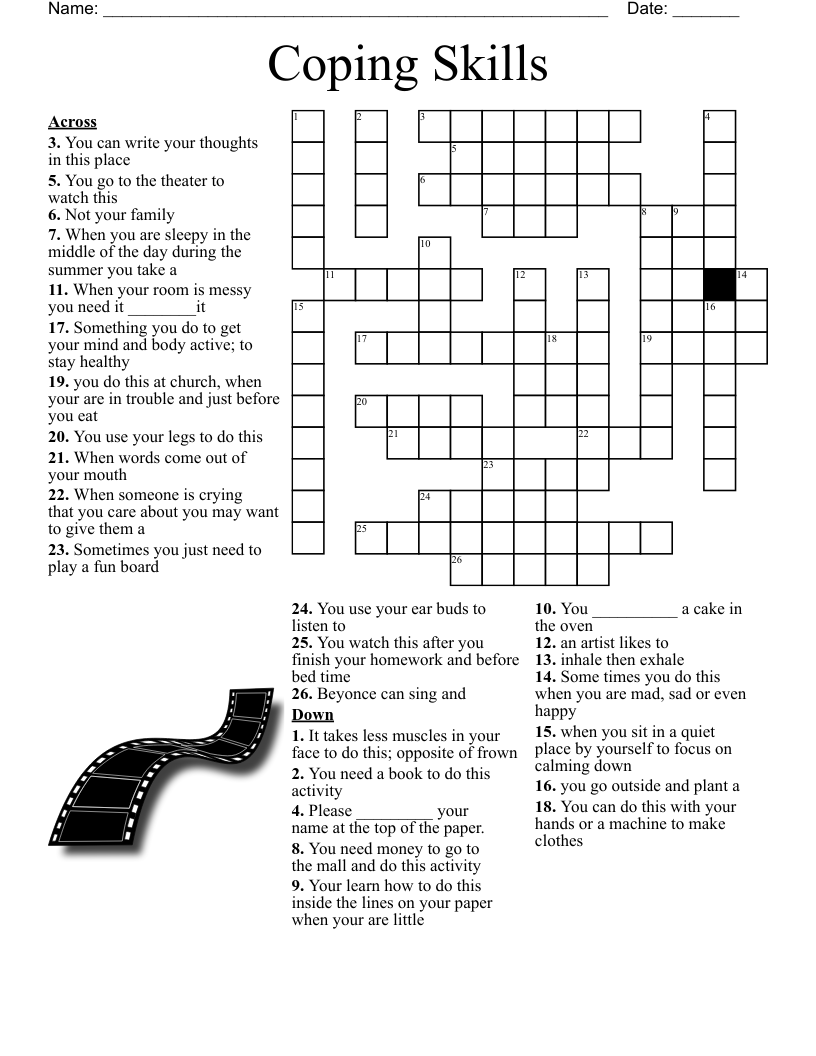 Coping Skills Crossword