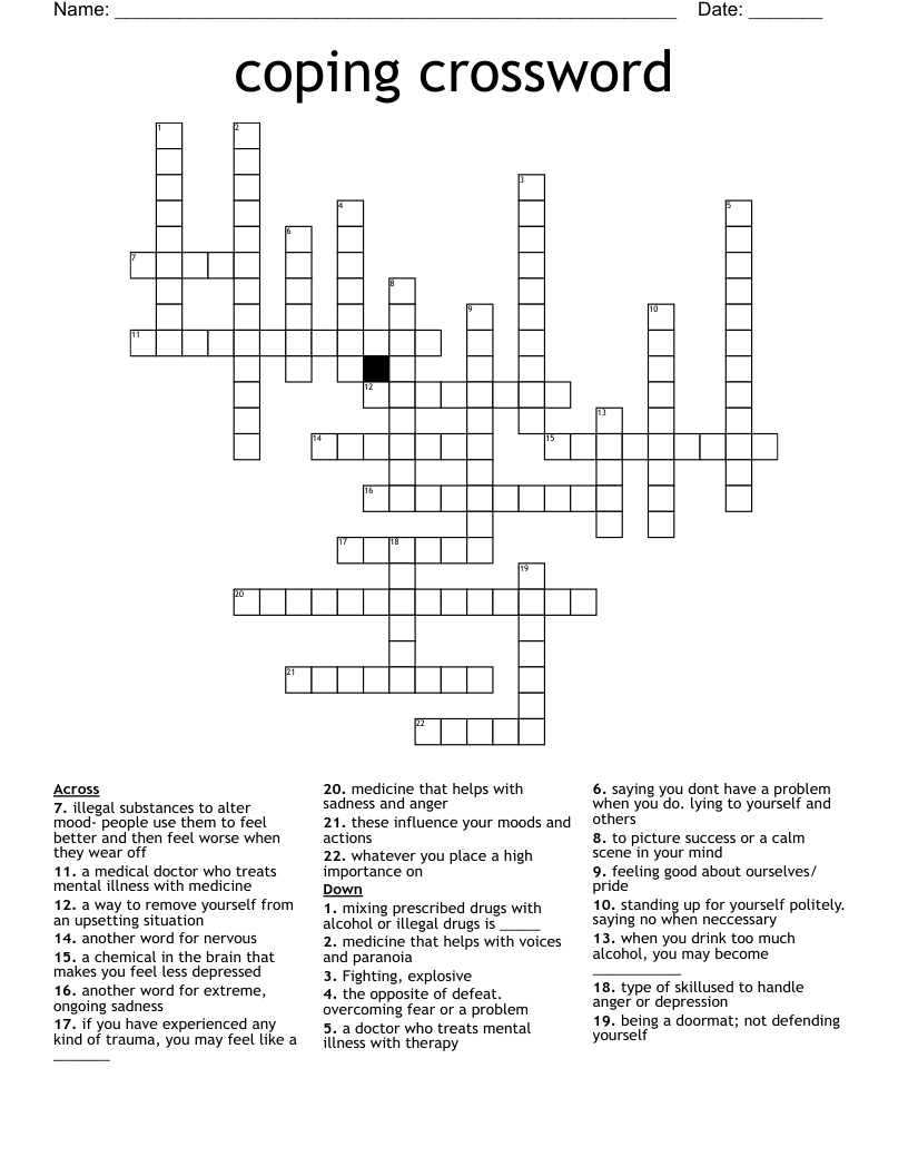 coping crossword