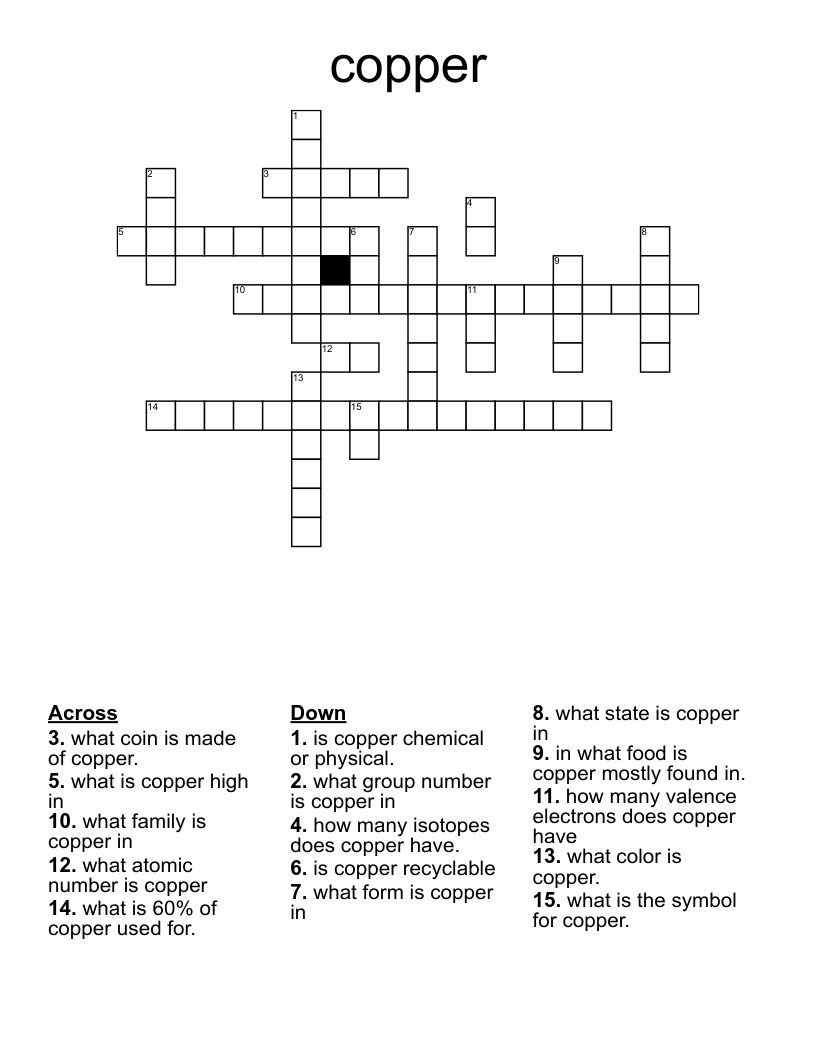 copper Crossword