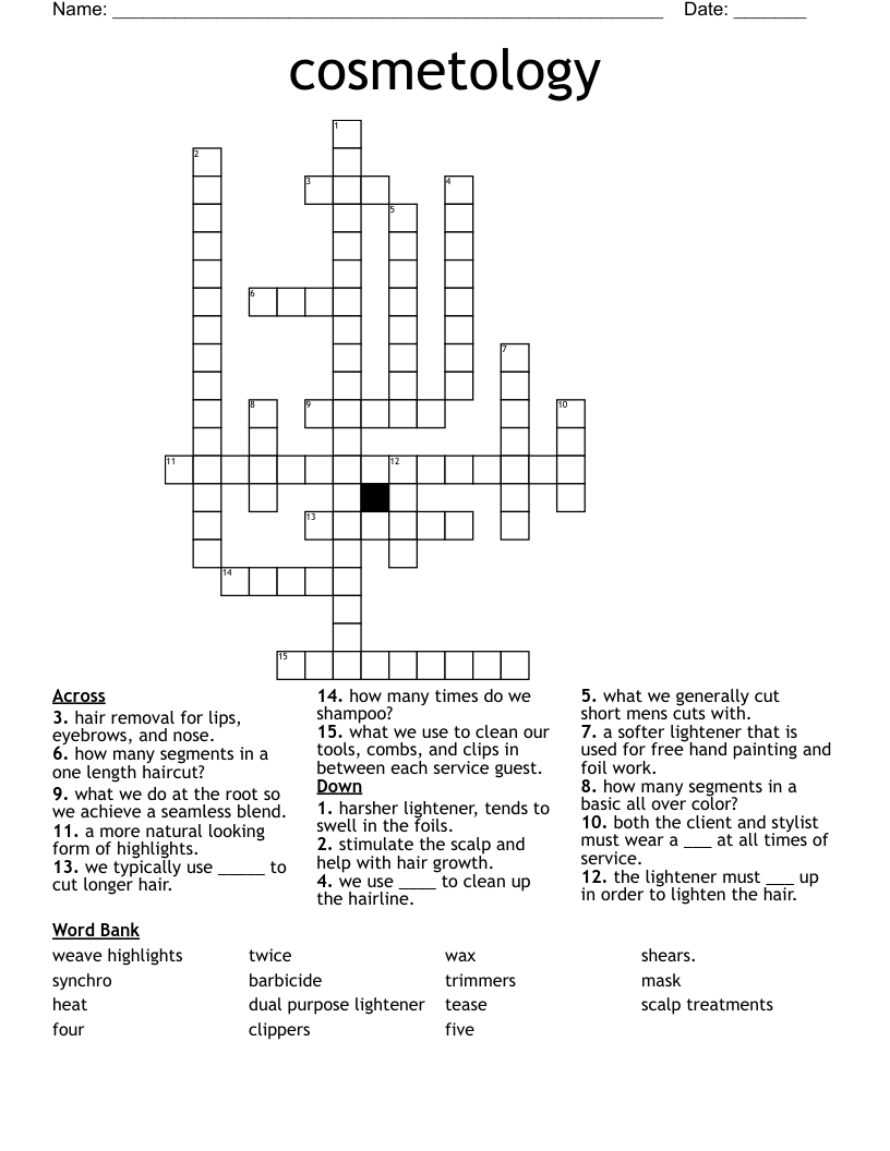 cosmetology  Crossword