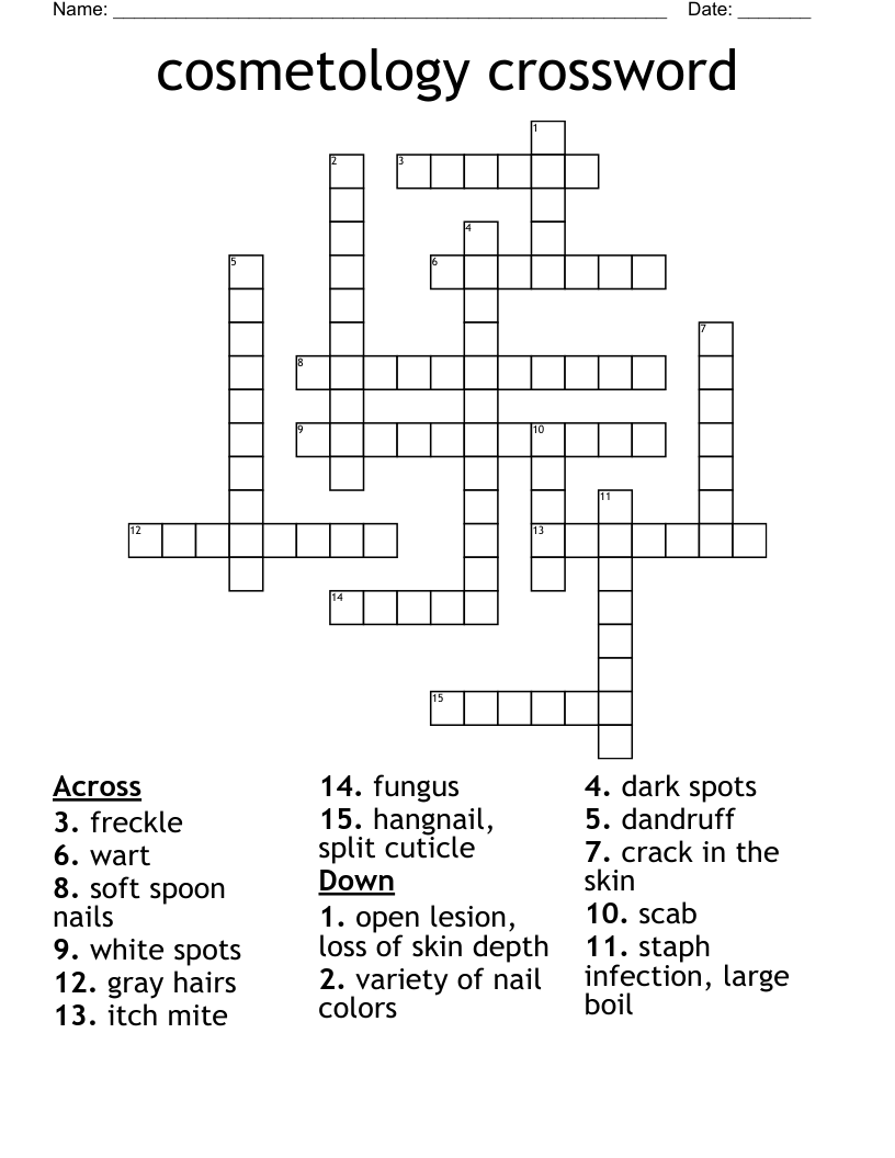 cosmetology crossword