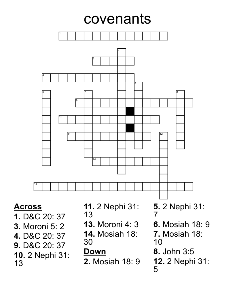 covenants Crossword
