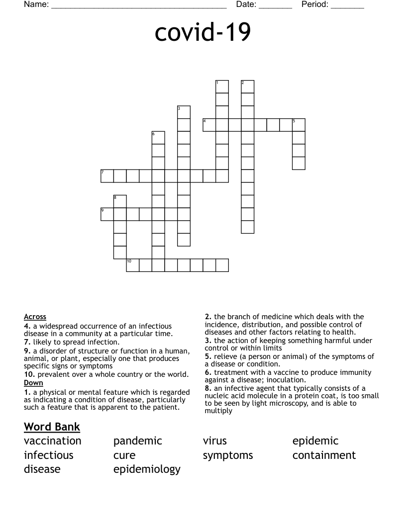 covid-19 Crossword
